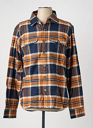 Chemise manches longues imprimé écossais bleu IRON AND RESIN homme