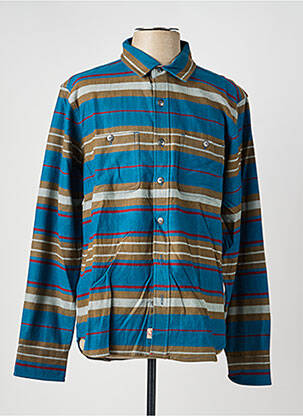 Chemise manches longues coupe droite bleu IRON AND RESIN homme