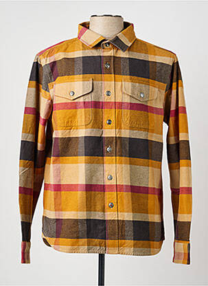 Chemise manches longues coupe droite marron IRON AND RESIN homme