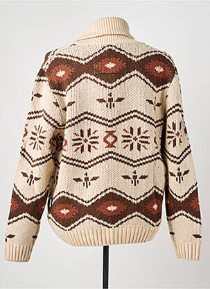 Gilet manches longues col châle beige IRON AND RESIN homme