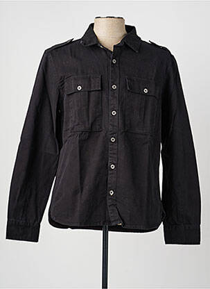Chemise manches longues coupe droite noir IRON AND RESIN homme