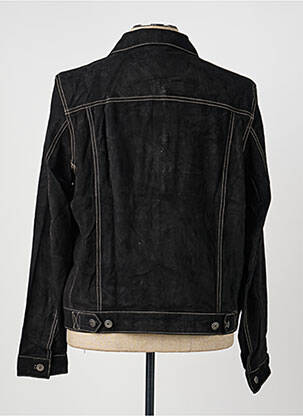 Veste en cuir tissage suedine noir IRON AND RESIN homme