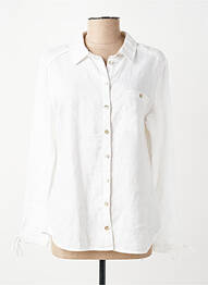 Chemisier tissage crêpe manches longues blanc JULIE GUERLANDE femme