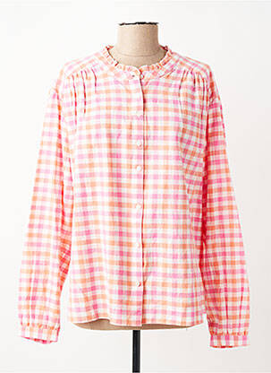 Chemisier coupe droite manches longues rose C'EST BEAU LA VIE femme