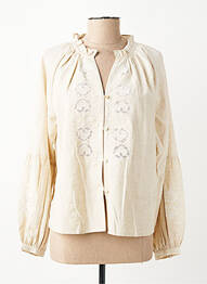 Chemisier coupe droite manches longues beige C'EST BEAU LA VIE femme