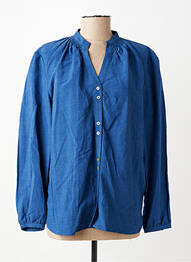 Chemisier tissage crêpe manches longues bleu JULIE GUERLANDE femme