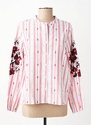 Chemisier coupe droite manches longues rouge JULIE GUERLANDE femme