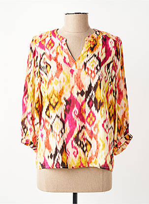 Blouse tissage popeline manches 3/4 jaune JULIE GUERLANDE femme