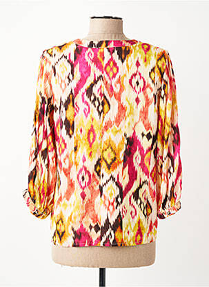 Blouse tissage popeline manches 3/4 jaune JULIE GUERLANDE femme