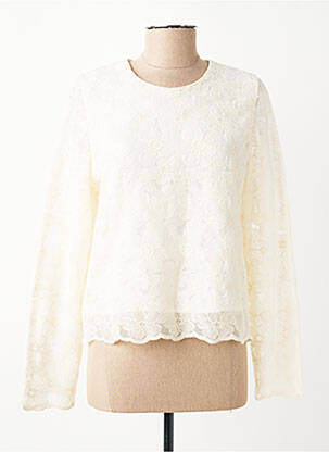 Blouse légère et transparente manches longues beige JULIE GUERLANDE femme