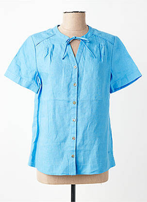 Chemisier manches courtes manches courtes bleu JULIE GUERLANDE femme
