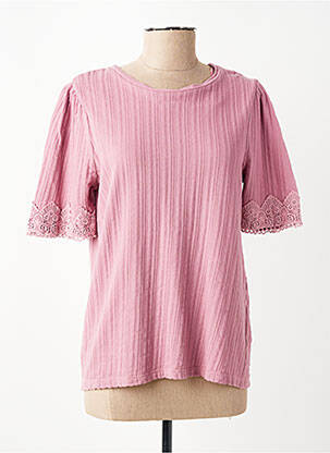 T-shirt stretch manches courtes rose JULIE GUERLANDE femme