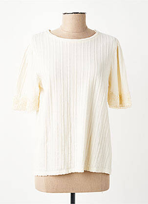 T-shirt stretch manches courtes beige JULIE GUERLANDE femme