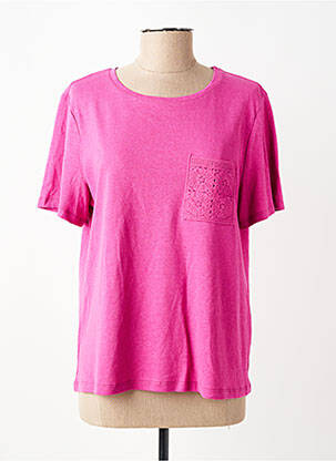 T-shirt stretch manches courtes rose JULIE GUERLANDE femme