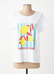 T-shirt sérigraphie manches courtes blanc JULIE GUERLANDE femme