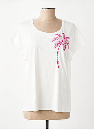 T-shirt stretch manches courtes blanc JULIE GUERLANDE femme