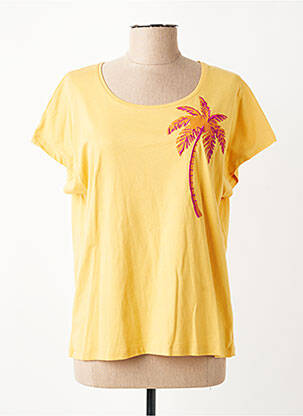 T-shirt stretch manches courtes jaune JULIE GUERLANDE femme
