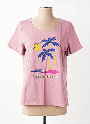 T-shirt sérigraphie manches courtes violet JULIE GUERLANDE femme