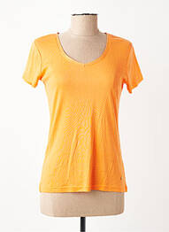 T-shirt col v manches courtes orange C'EST BEAU LA VIE femme