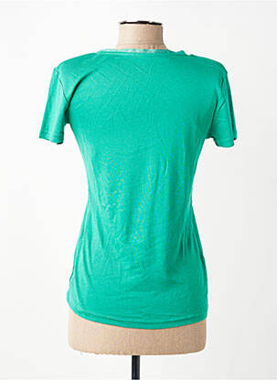 T-shirt col v manches courtes vert C'EST BEAU LA VIE femme
