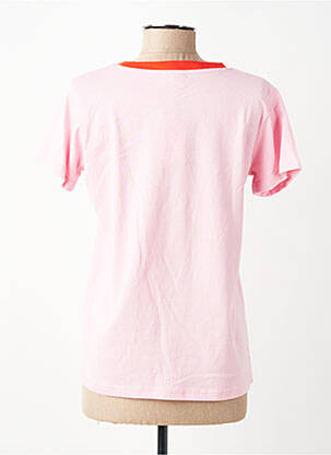 T-shirt sérigraphie manches courtes rose C'EST BEAU LA VIE femme