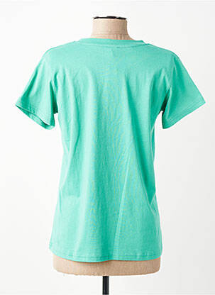 T-shirt sérigraphie manches courtes vert C'EST BEAU LA VIE femme
