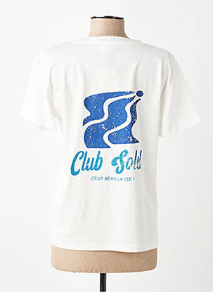 T-shirt coupe droite manches courtes blanc C'EST BEAU LA VIE femme