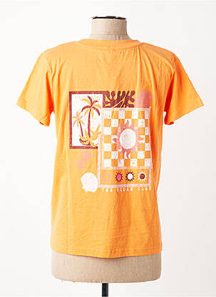 T-shirt sérigraphie manches courtes orange C'EST BEAU LA VIE femme