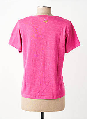 T-shirt stretch manches courtes rose C'EST BEAU LA VIE femme