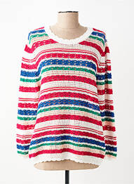 Pull maille ajourée manches longues rouge C'EST BEAU LA VIE femme