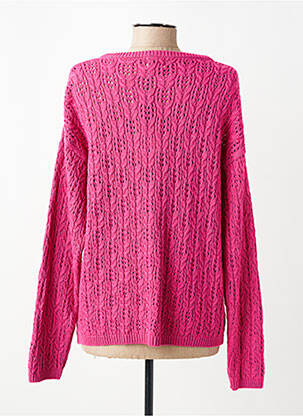 Pull maille ajourée manches longues rose JULIE GUERLANDE femme