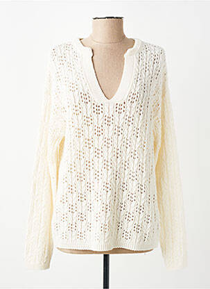 Pull maille ajourée manches longues beige JULIE GUERLANDE femme