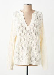 Pull maille ajourée manches longues beige JULIE GUERLANDE femme
