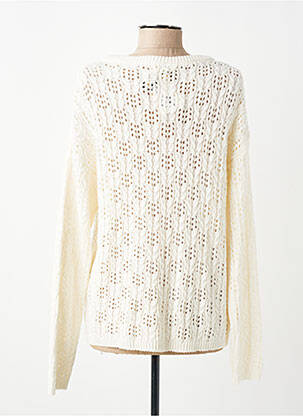 Pull maille ajourée manches longues beige JULIE GUERLANDE femme