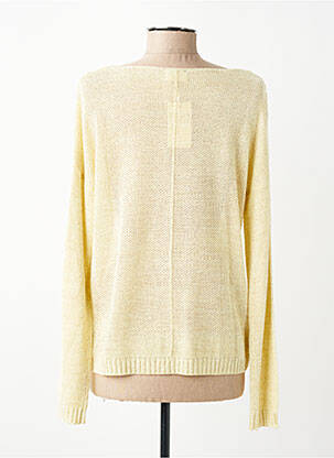 Pull maille ajourée manches longues jaune C'EST BEAU LA VIE femme