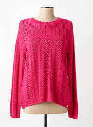 Pull maille ajourée manches longues rose C'EST BEAU LA VIE femme