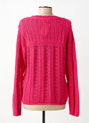 Pull maille ajourée manches longues rose C'EST BEAU LA VIE femme