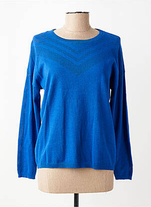 Pull stretch manches longues bleu JULIE GUERLANDE femme