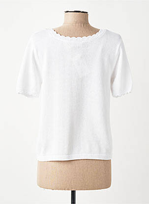 Gilet manches courtes fermeture boutonnée sur le devant blanc C'EST BEAU LA VIE femme