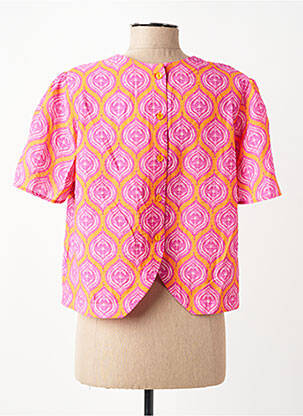 Blouse imprimé fantaisie manches 3/4 orange C'EST BEAU LA VIE femme