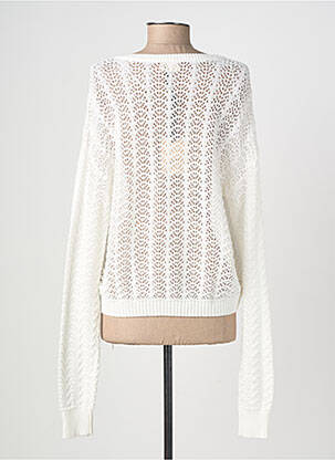 Gilet manches longues col rond blanc JULIE GUERLANDE femme