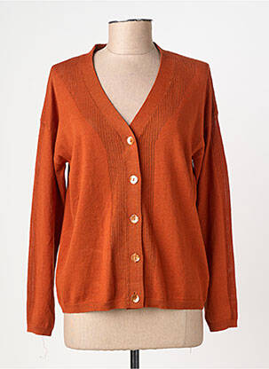 Gilet manches longues stretch orange JULIE GUERLANDE femme
