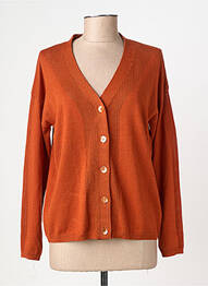 Pull col v manches longues orange JULIE GUERLANDE femme