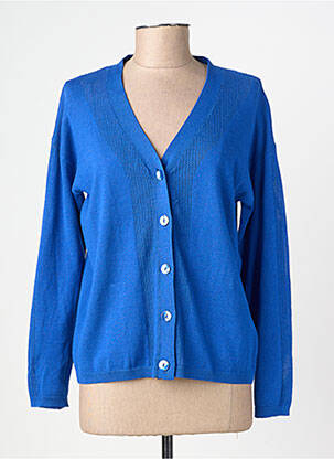 Gilet manches longues resserrée sur le bas bleu JULIE GUERLANDE femme