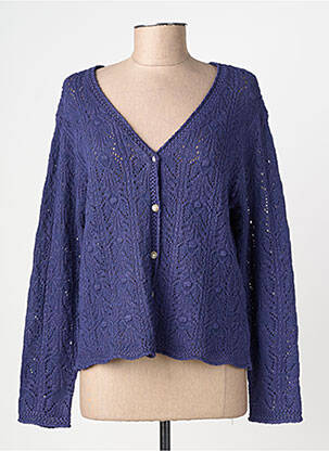 Gilet manches longues stretch bleu C'EST BEAU LA VIE femme