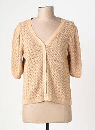 Gilet manches courtes fermeture boutonnée sur le devant beige C'EST BEAU LA VIE femme