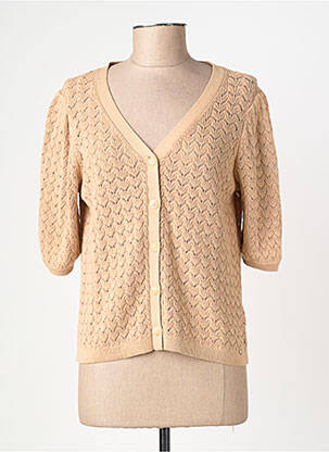 Gilet manches courtes fermeture boutonnée sur le devant beige C'EST BEAU LA VIE femme