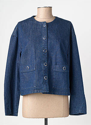Veste casual col rond bleu JULIE GUERLANDE femme
