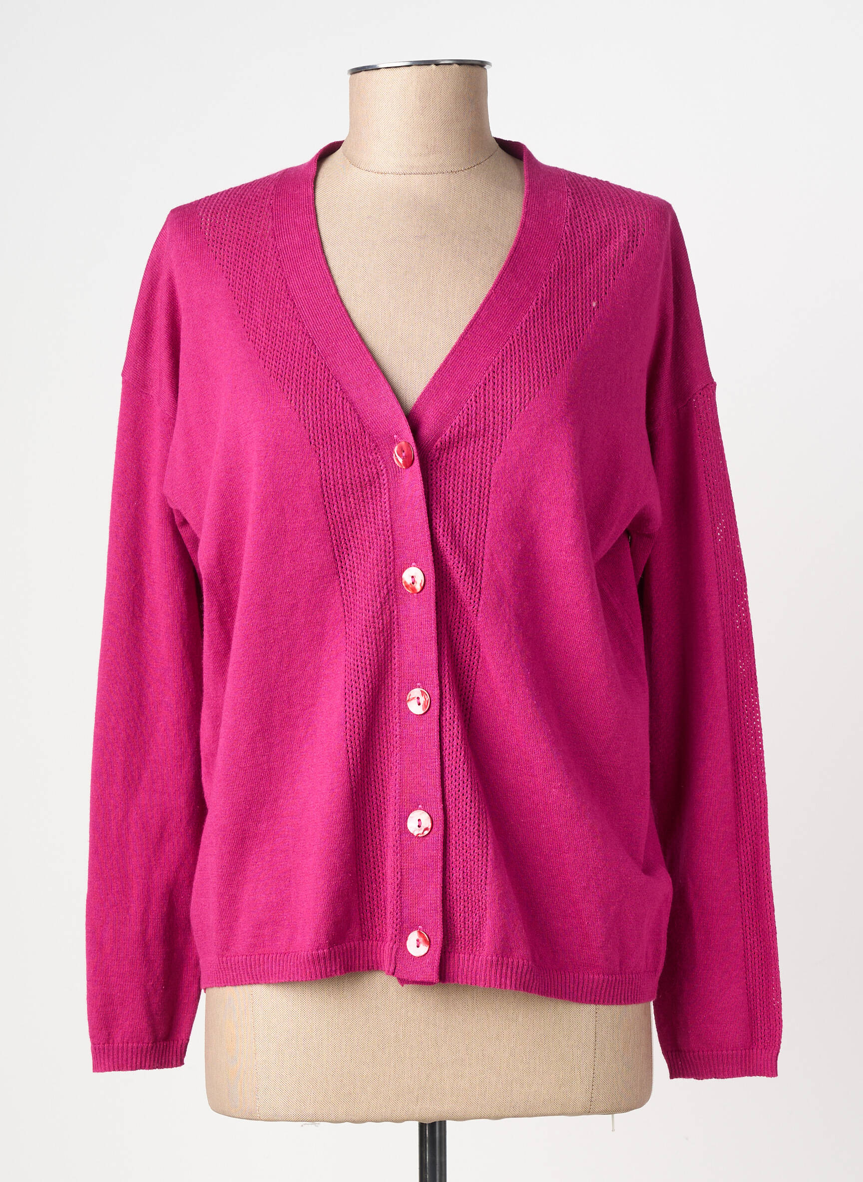 Gilet manches longues stretch rose JULIE GUERLANDE femme