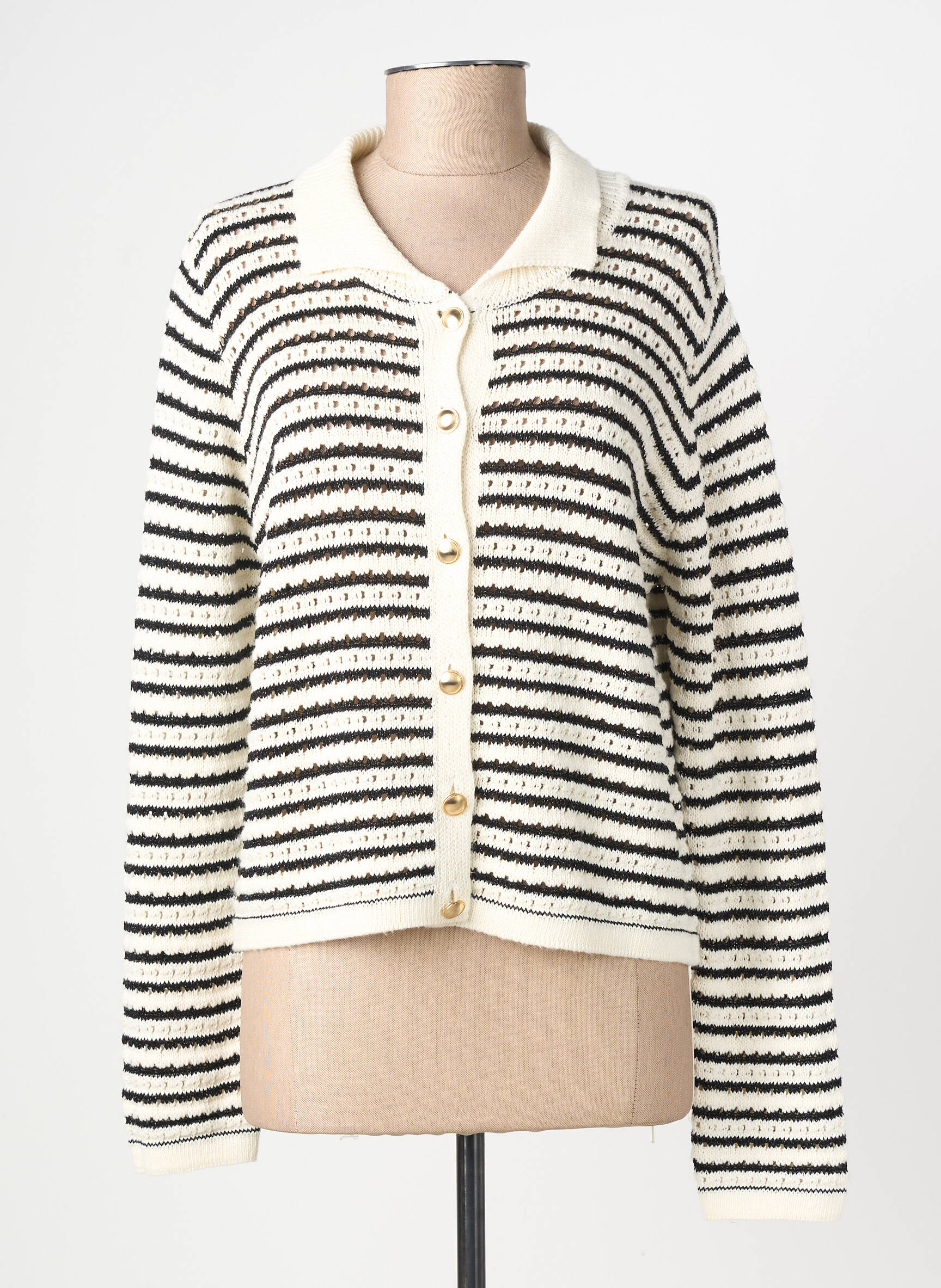 Gilet manches longues stretch noir JULIE GUERLANDE femme